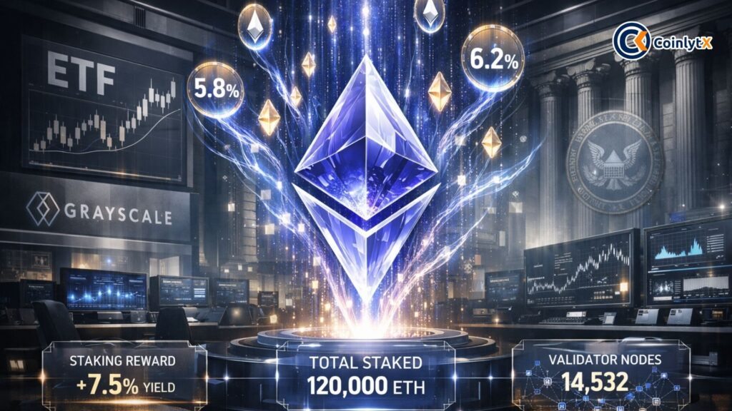 Grayscale Issues First ETH Staking Reward for US ETF
