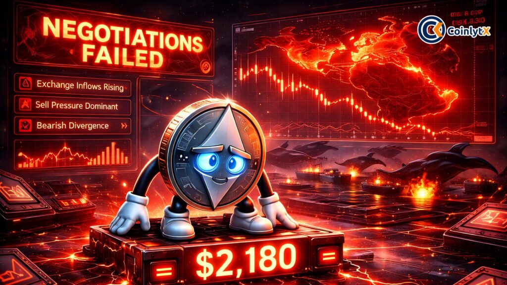 Ethereum Slumps to $2,180 as Iran Negotiations Fail, On-Chain Metrics Flash Warning