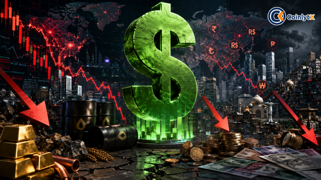 Stronger US Dollar
US Dollar Index
Federal Reserve
Fed Interest Rates
Commodity Markets
Gold Prices
Oil Prices
Emerging Markets
Global Economy
Currency Markets
Forex Trading
Dollar Strength
Inflation
Monetary Policy
Capital Flows
US Economy
Copper Prices
Financial Markets